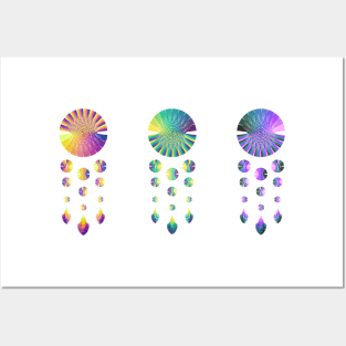 Dream Catchers | Sunset Peacock Nebula Red Yellow Green Blue Pink White Posters and Art